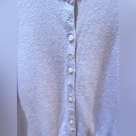 Polo by Ralph Lauren Girls Purple Floral Crewneck Cotton Cardigan Size M 8-10 - Picture 5 of 9